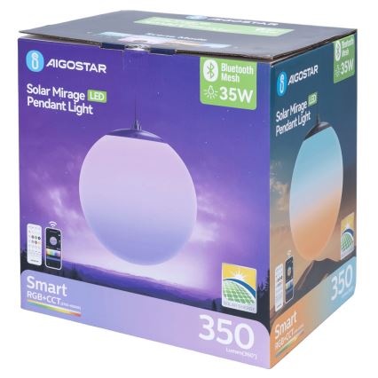 Aigostar - LED RGBW Dimbar  solcellsljuskrona MESH LED/5W/3,7V 8000 mAh 2700K-6500K IP65 diameter 30 cm