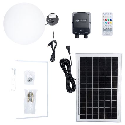 Aigostar - LED RGBW dimbar solcellsdriven ljuskrona MESH LED/5W/3,7V 8000 mAh 2700K-6500K IP65 Ø 30 cm
