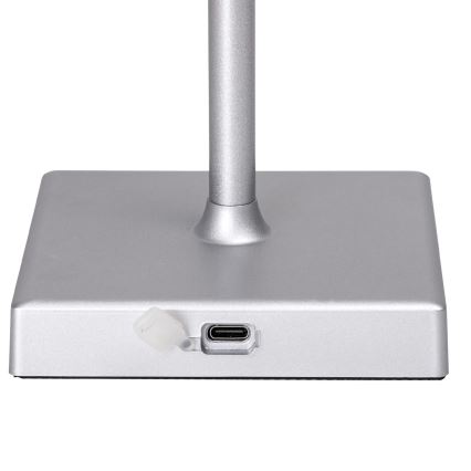 Aigostar - LED RGBW Utomhusbordslampa med dimmer, uppladdningsbar LED/4W/5V 3600mAh vit/matt krom IP54