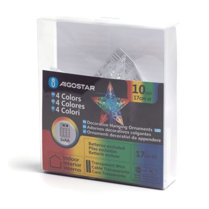 Aigostar - LED RGBY Juldekoration stjärna 10xLED/3xAA