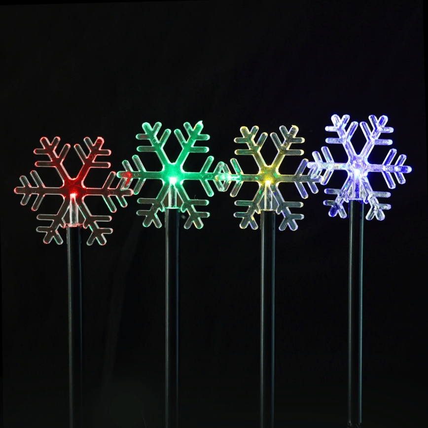 Aigostar - LED RGBY solcellsdriven julbelysning 5xLED/1,2 V/8 funktioner 1 m IP65 800 mAh snöflingor
