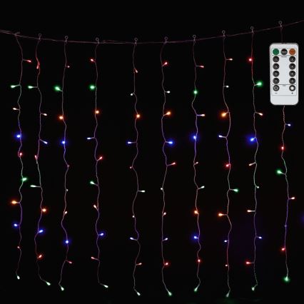 Aigostar - LED RGBY utomhus julbelysning ljusslinga 300xLED/8 funktioner 3x1m IP44 + fjärrkontroll