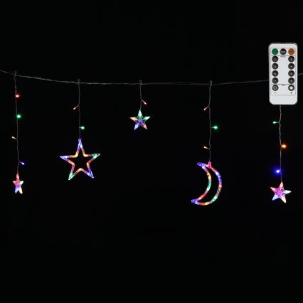 Aigostar - LED RGBY utomhus julbelysning 120xLED/8 funktioner 3x0,6m IP44 flerfärgad + fjärrkontroll