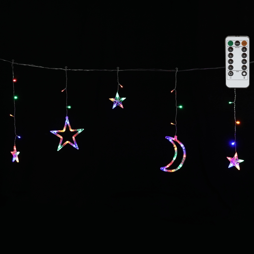 Aigostar - LED RGBY utomhus julbelysning 120xLED/8 funktioner 3x0,6m IP44 flerfärgad + fjärrkontroll
