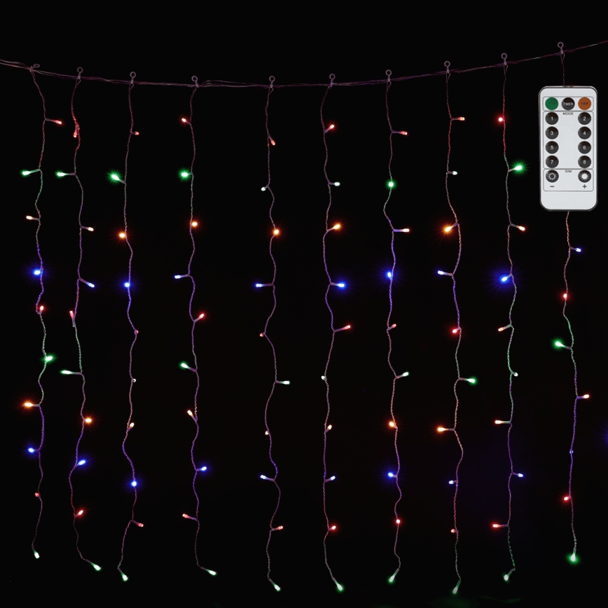 Aigostar - LED RGBY Utomhus julslinga 300xLED/8 funktioner 3x1m IP44 + fjärrkontroll