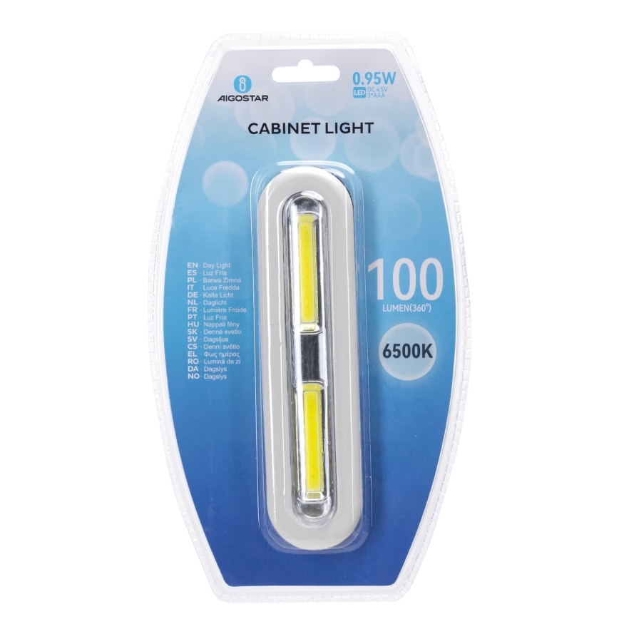 Aigostar - LED skåpbelysning LED/3xAAA 6500K vit