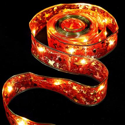 Aigostar - LED-slinga 100xLED/3xAA 10 m varmvit/röd