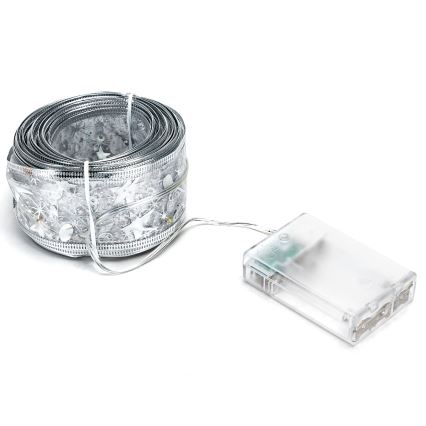Aigostar - LED-ljusslinga 20xLED/3xAA 2 m varmvit silver