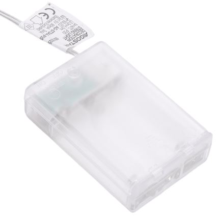 Aigostar - LED-ljusslinga 20xLED/3xAA 2 m varmvit silver