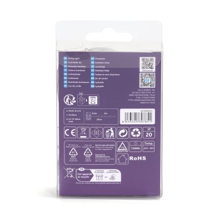 Aigostar - LED-slinga 50xLED/3xAA 5,3 m kallvit