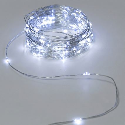 Aigostar - LED-ljusslinga för utomhusbruk 50xLED/3xAA IP44 5,3 m kallvit