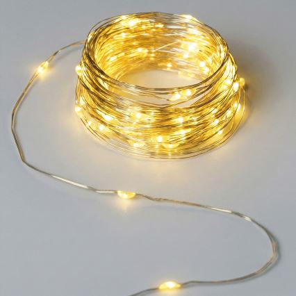 Aigostar - LED utomhusslinga 50 LED/8 funktioner 3xAA 5,3 m varmvitt