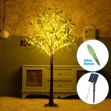 Aigostar - LED solär dekoration 150xLED/3,2m IP65 1200 mAh varmvit oliv