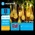 Aigostar - LED Solar Dekorativ slinga 50xLED/8 funktioner 12m IP65 varm vit