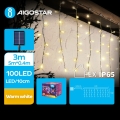 Aigostar - LED Solar Julkedja 100xLED/8 funktioner 8x0,4m IP65 varm vit