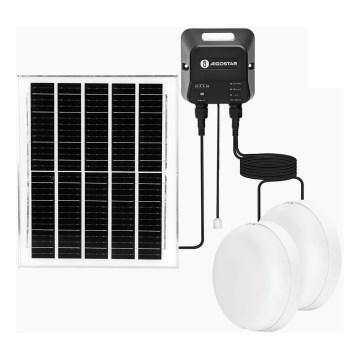 Aigostar - LED-solarlampa 2xLED/70W/12V 12 000 mAh 6500K IP65 Ø 20,5 cm + fjärrkontroll