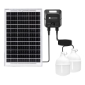 Aigostar - LED-solarlampa med sensor 2xLED/35W/12V 6000 mAh 6500K IP65 Ø 10 cm + fjärrkontroll