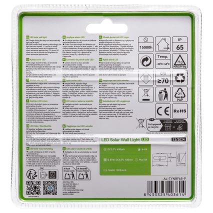 Aigostar - LED solcellslampa med sensor LED/3,7V 6500K 500 mAh IP65 svart