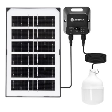 Aigostar - LED solarlampa med sensor LED/35W/12V 3000 mAh 6500K IP65 Ø 10 cm + fjärrkontroll