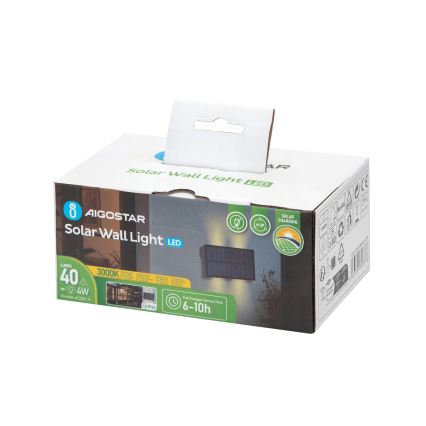 Aigostar - LED solcell väggbelysning LED/4W/5,5V 2700K IP44