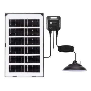 Aigostar - LED-solcellsarmatur, 35 W/12 V, 3000 mAh, 6500 K, IP65, Ø 15 cm + fjärrkontroll