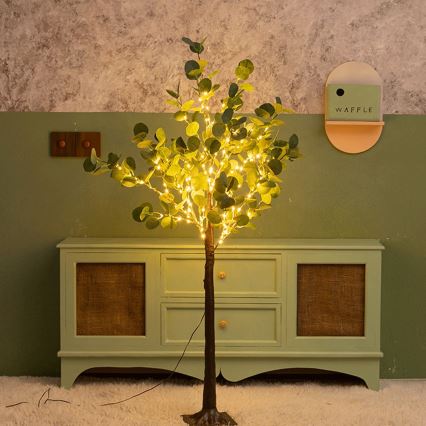 Aigostar - LED solär dekoration 150xLED/3,2m IP65 300 mAh varmvit eukalyptus