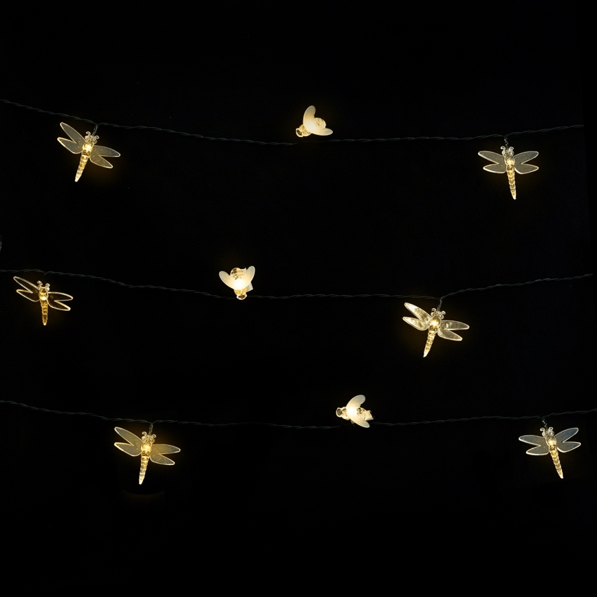 Aigostar - LED-solcellsdriven dekorationsslinga 50xLED/8 lägen 10 m 800 mAh IP65 varmvit