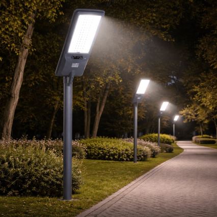 Aigostar - LED solcellsgatlykta med sensor LED/300W/3,2V 3600mAh + fjärrkontroll