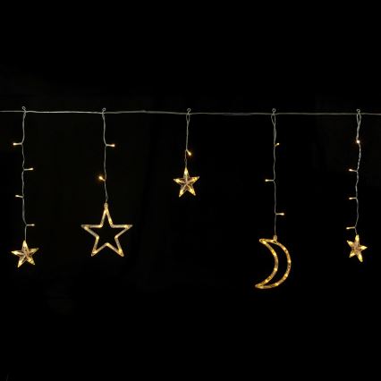 Aigostar - solcellsdriven LED-slinga 120 LED/8 funktioner 3x0,6 m 500 mAh IP65 varmvit