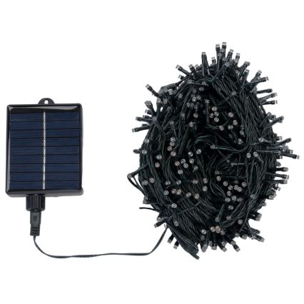 Aigostar - LED solcellsdriven ljusslinga 500 LED/8 funktioner 52 m IP65 flerfärgad 1200 mAh