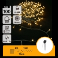 Aigostar - LED solcellsdriven julslinga 100xLED/8 funktioner 12m IP65 varmvit 800 mAh