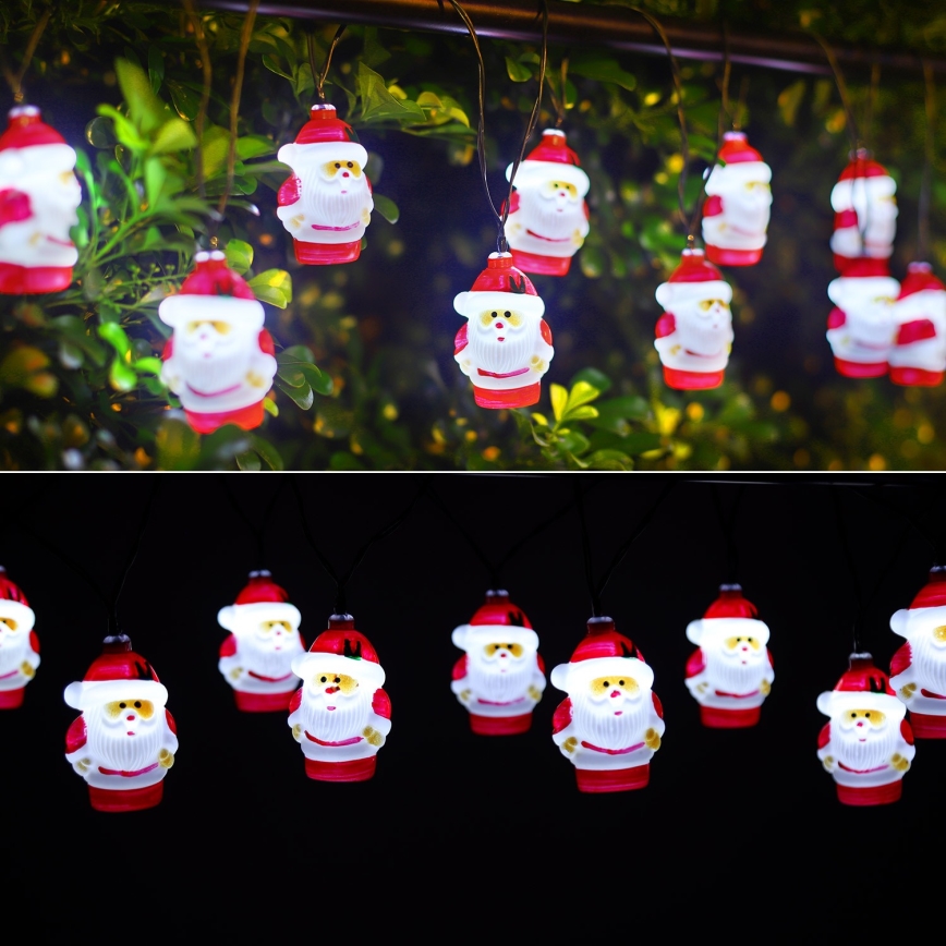 Aigostar - LED solcellsdriven julslinga 10xLED/3,8 m IP44 kallvit 400 mAh