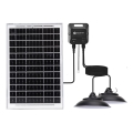 Aigostar - LED solcellsdriven ljuskrona med sensor 2xLED/35W/12V 6000 mAh 6500K IP65 Ø 15 cm + fjärrkontroll