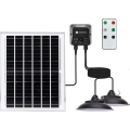 Aigostar - LED-solcellsdriven ljuskrona med sensor 2xLED/70W/12V 12000 mAh 6500K IP65 Ø 23,5 cm + fjärrkontroll