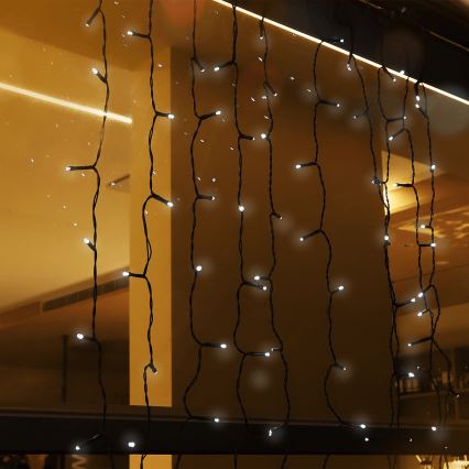 Aigostar - LED solcellsslinga 100xLED/8 funktioner 4x1m 800 mAh IP65 kallvit