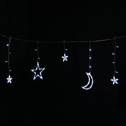 Aigostar - LED-solcellsdriven julbelysning 120xLED/8 funktioner 3x0,6m 500 mAh IP65 kallvit