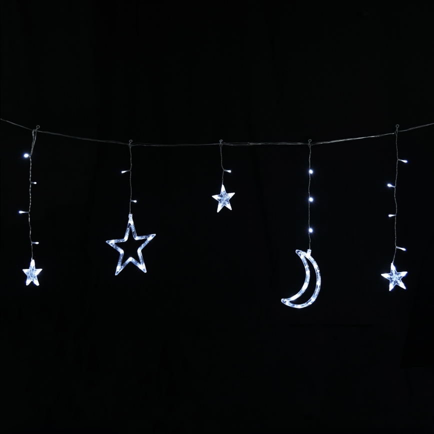 Aigostar - LED-solcellsdriven julbelysning 120xLED/8 funktioner 3x0,6m 500 mAh IP65 kallvit