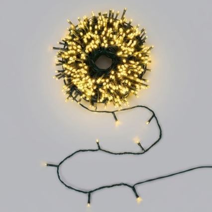Aigostar - LED-solcellsdriven ljusslinga för jul 200 LED/8 funktioner 22 m IP65 varmvitt 800 mAh
