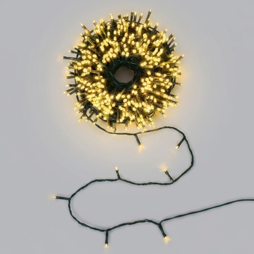Aigostar - LED-solcellsdriven ljusslinga för jul 200 LED/8 funktioner 22 m IP65 varmvitt 800 mAh