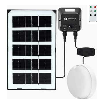 Aigostar - LED solcellsdriven taklampa med sensor LED/35W/3,7V 3000 mAh IP65 + fjärrkontroll