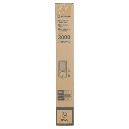 Aigostar - LED solcellsdriven gatlampa med sensor LED/400W/3,2V 4800mAh + fjärrkontroll