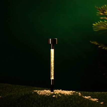 Aigostar - LED Solcellslampa LED/0,006W/1,2V 36,7 cm matt krom 2700K 40 mAh IP44