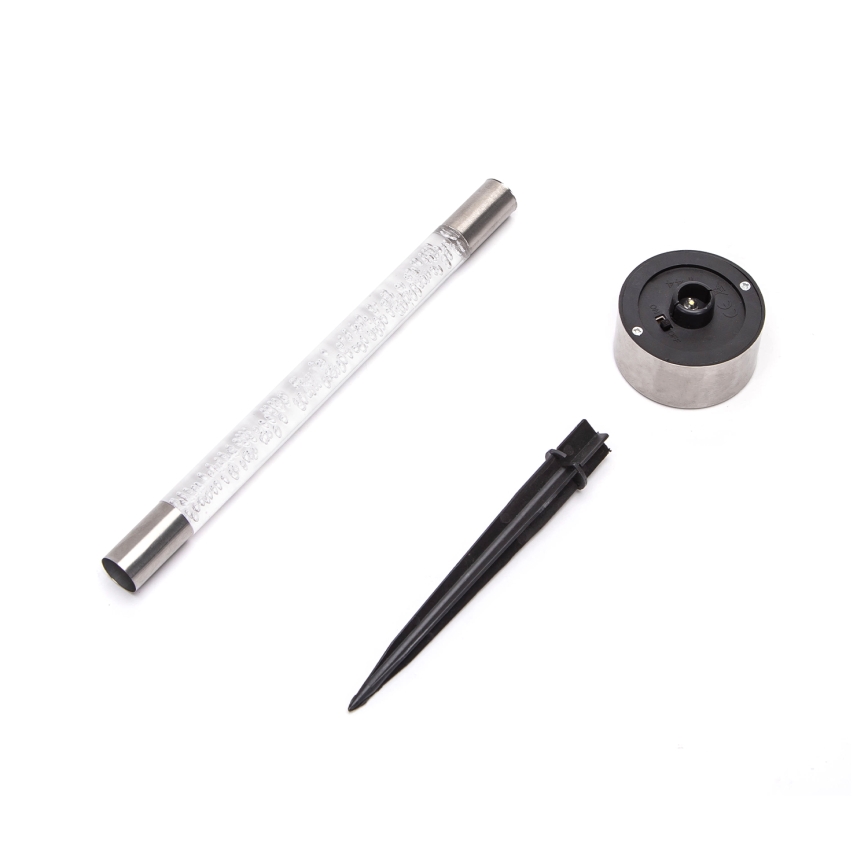 Aigostar - LED Solcellslampa LED/0,006W/1,2V 36,7 cm matt krom 2700K 40 mAh IP44