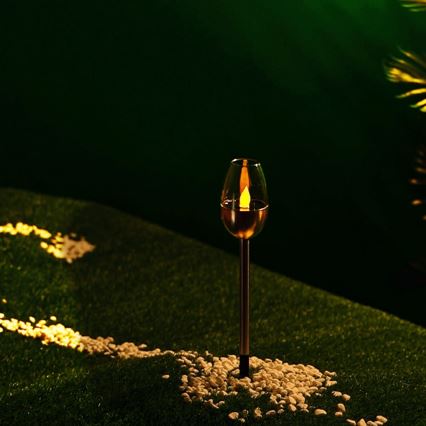 Aigostar - LED Solarlampa LED/0,006W/1,2V 38,2 cm matt krom 2700K IP44 40 mAh