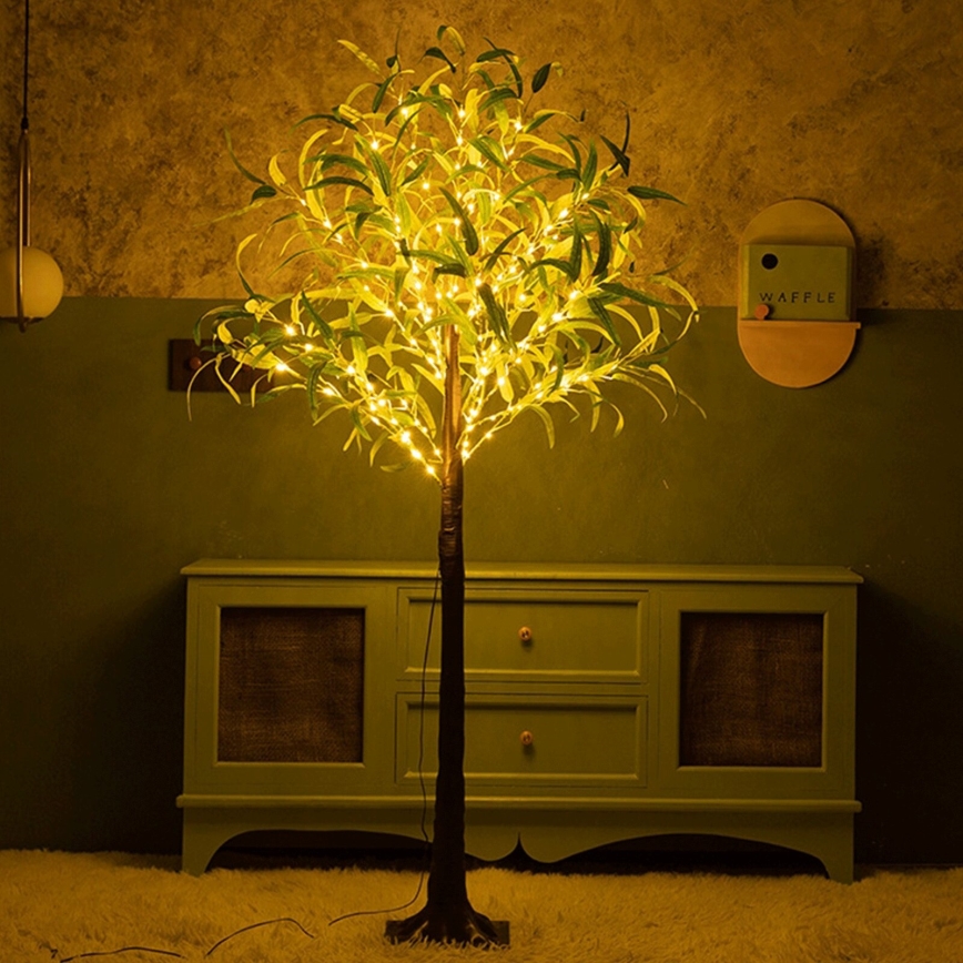 Aigostar - LED solär dekoration 150xLED/3,2m IP65 1200 mAh varmvit oliv