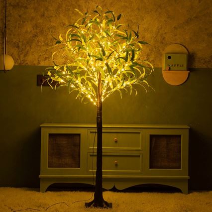 Aigostar - LED solardekoration 285xLED/3,8m IP65 1200 mAh varmvit oliv