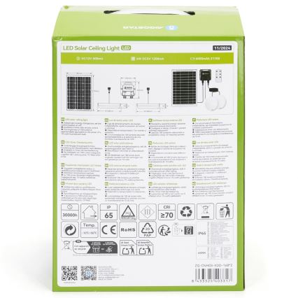 Aigostar - LED Solarlampa 2xLED/35W/12V 6000 mAh 6500K Ø 16,8 cm + fjärrkontroll