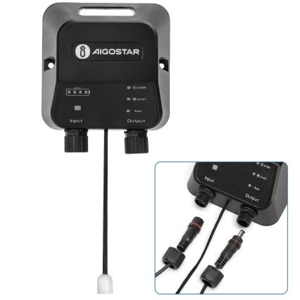 Aigostar - LED solcellslampa 2×LED/70W/12V 12000 mAh 6500K IP65 Ø 12 cm + fjärrkontroll