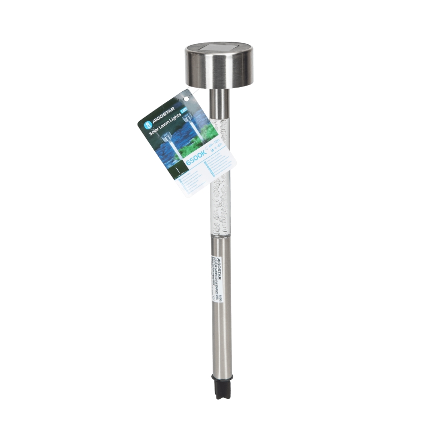 Aigostar - LED solcellslampa LED/0,006W/1,2V 36,7cm matt krom 6500K IP44