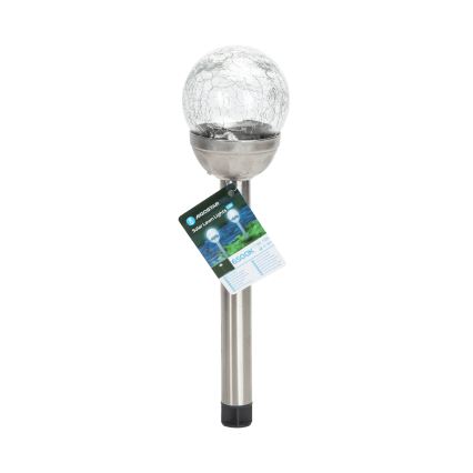 Aigostar - LED Solarlampa LED/0,006W/1,2V 37,8 cm matt krom 6500K IP44 100 mAh